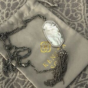 Kendra Scott Rayne White Iridescent Pendant Necklace